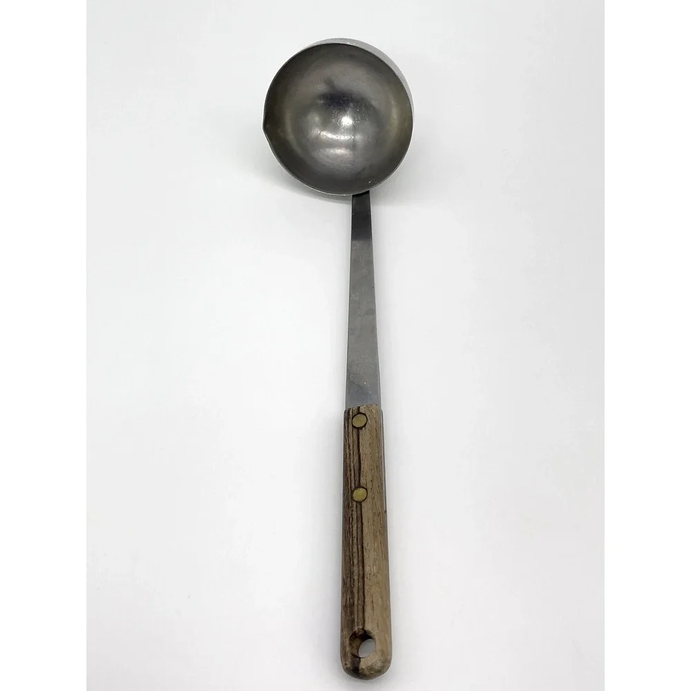Vintage Marcrest Warranted Quality Soup Ladle Stainless Steel Wood Handle USA